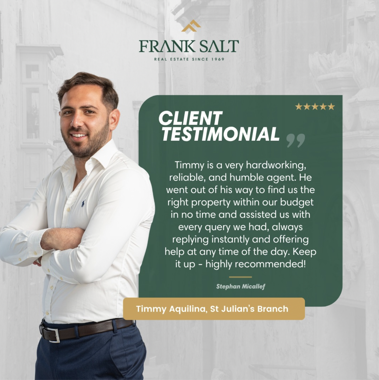 Timmy Aquilina - Real Estate Consultant at Frank Salt
